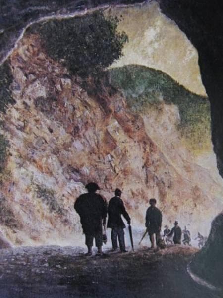 高橋由一、栗子山隧道図、希少な額装用画集画、状態良好