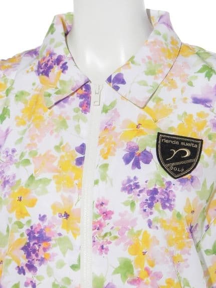 ゴルフ シャツ レディース　ゴルフウェア　花柄　半袖　ブルゾン　新品　アウター