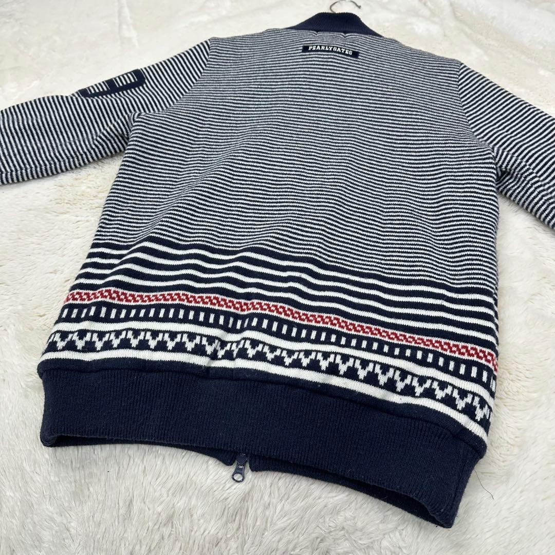 ✨美品✨パーリーゲイツ 蓄熱保温裏地付ニットブルゾン 89ロゴ 日本製 5 L