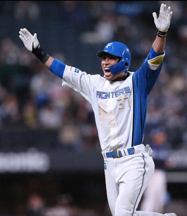 北海道　日本ハム　ファイターズ　江越　ホーム　ユニフォーム　ファナティクス　S