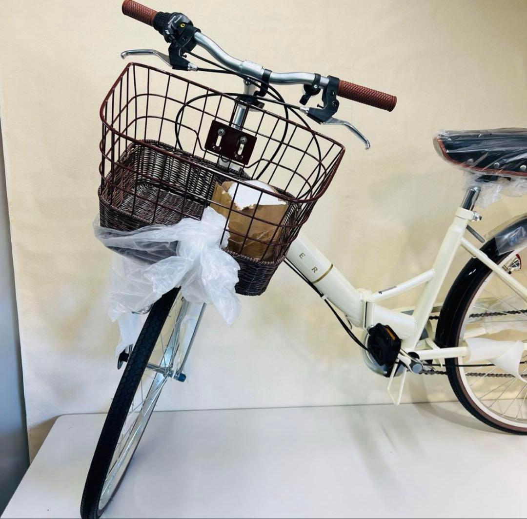 ミムゴ ROVER シティ 26インチ 折り畳み自転車 バニラホワイト