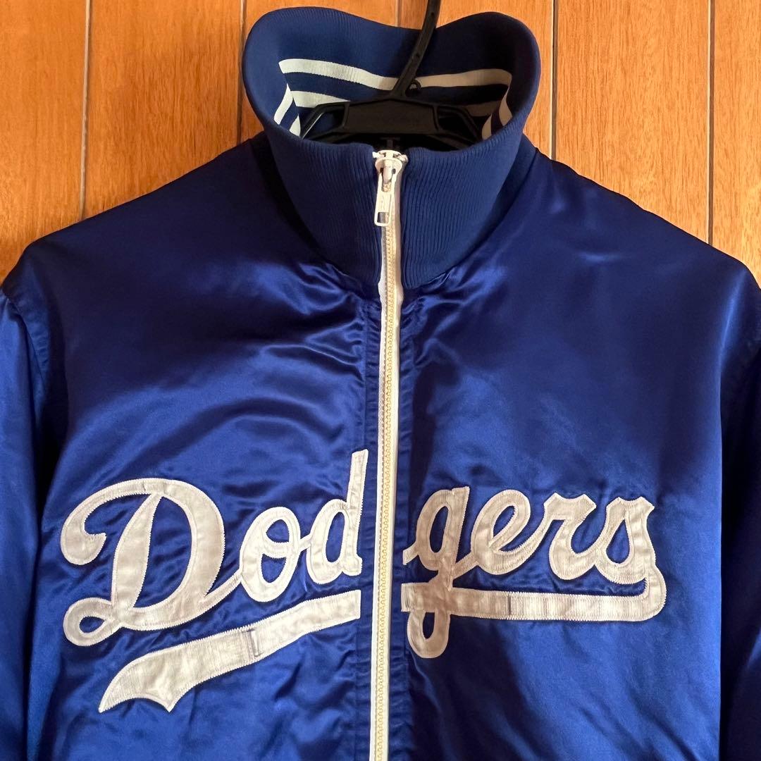 美品　超希少　ドジャース　サテンスタジャン　Lサイズ　80S MIZUNOミズノ