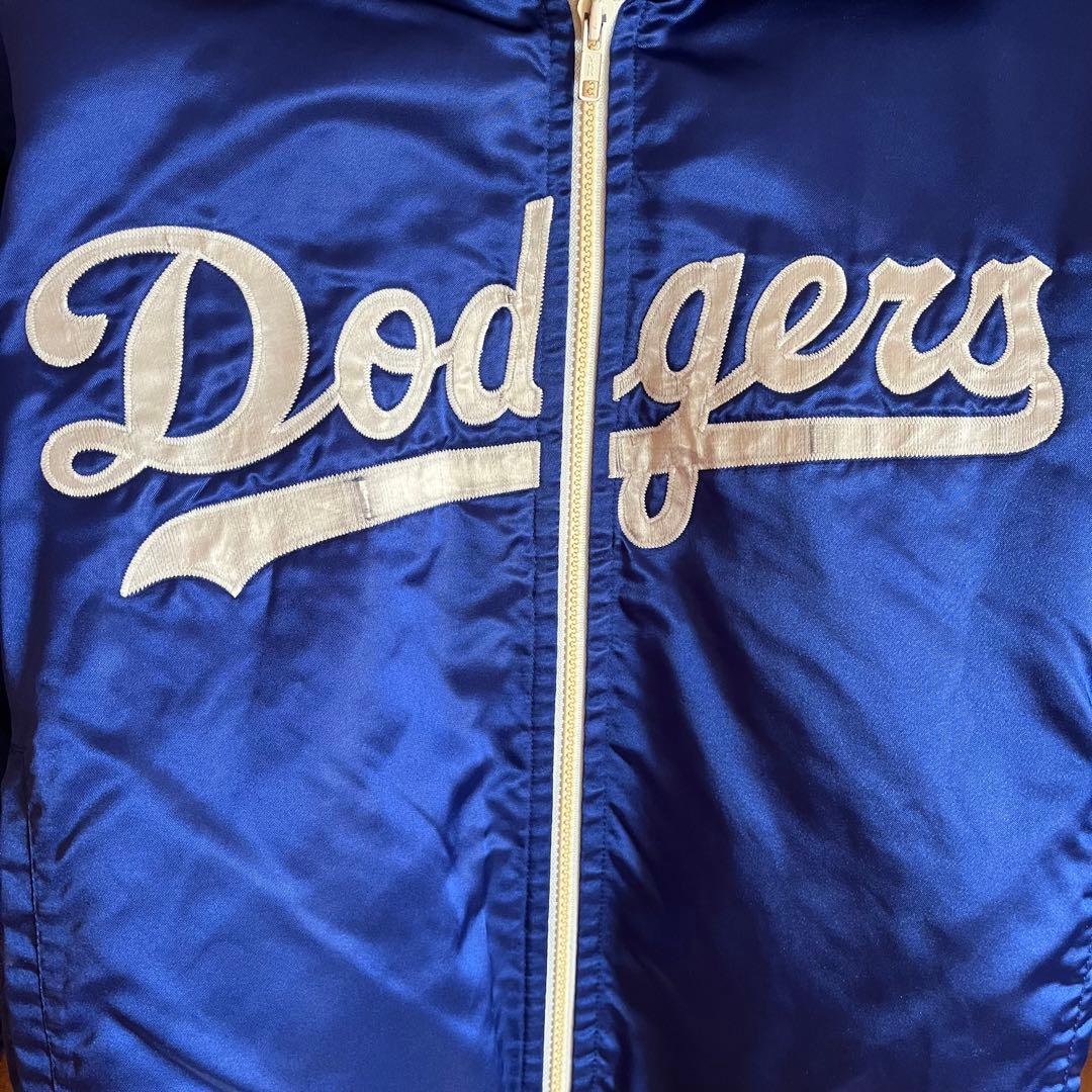 美品　超希少　ドジャース　サテンスタジャン　Lサイズ　80S MIZUNOミズノ