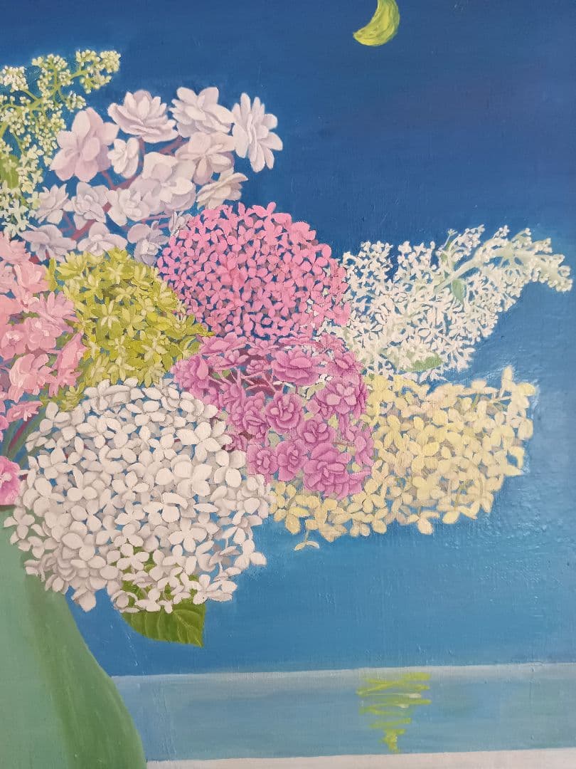 私が描いたアジサイの油絵です。