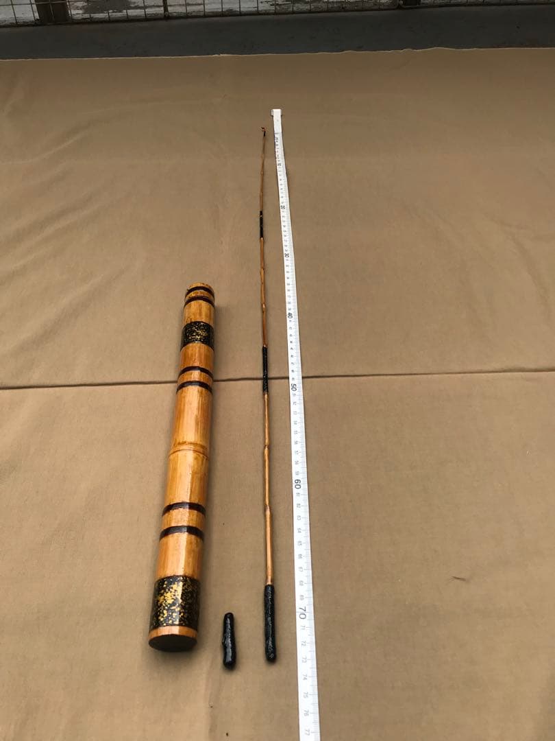 和竹 タナゴ竿　3本紡　ケース付き　カシュウ塗り　手作り品④