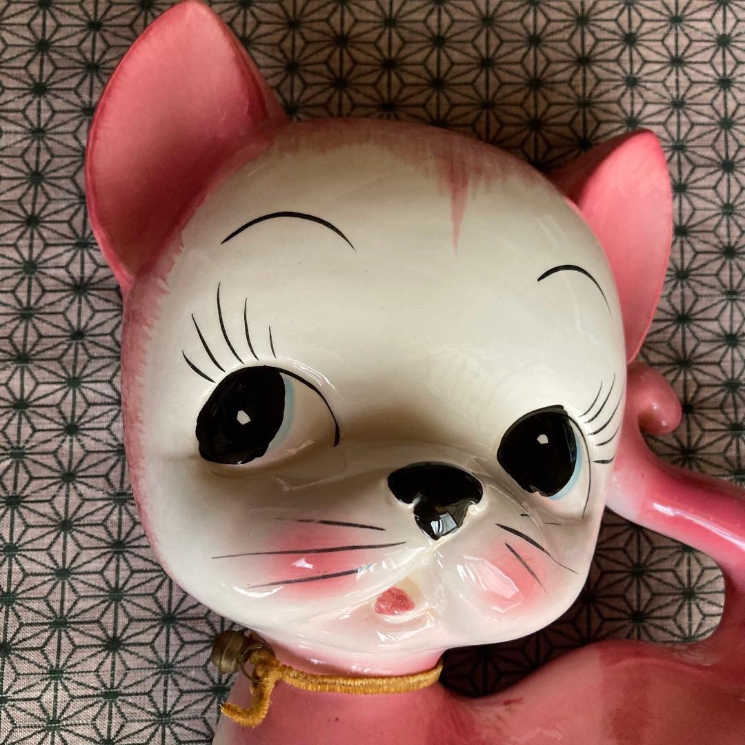 昭和レトロ 大きめ ネコ 貯金箱 置物‼️