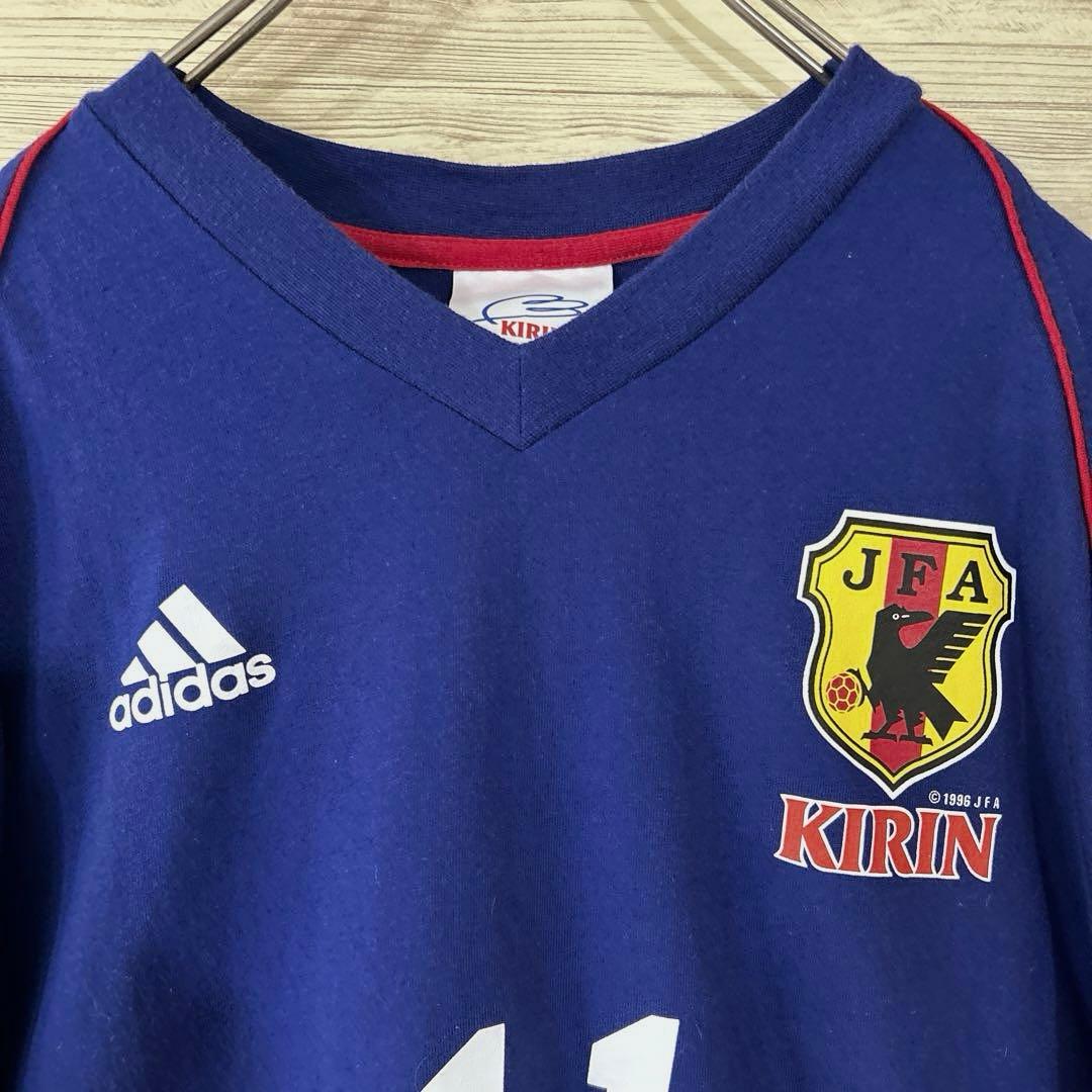 【レア00s_非売品】アディダス×サッカー日本代表 ×KIRIN 青色　L古着