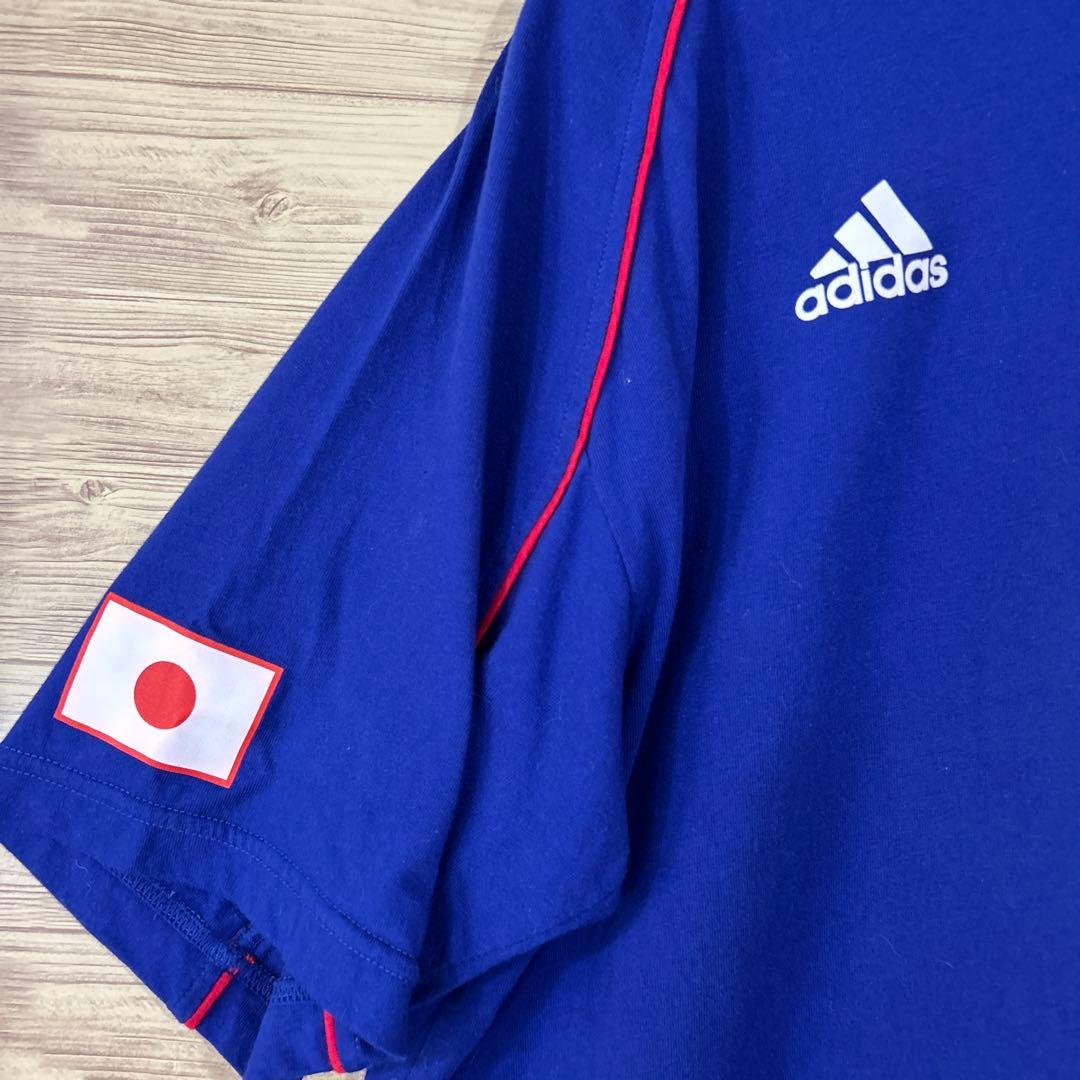 【レア00s_非売品】アディダス×サッカー日本代表 ×KIRIN 青色　L古着