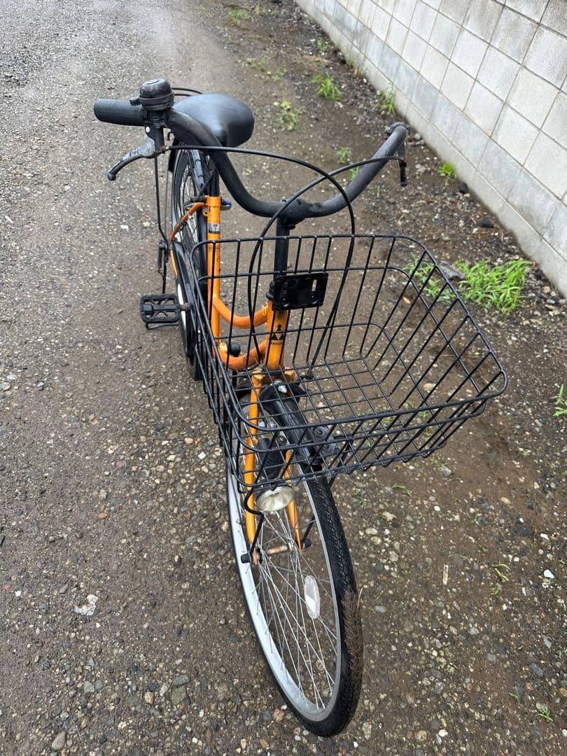 オレンジ シティサイクル 前バスケット付き