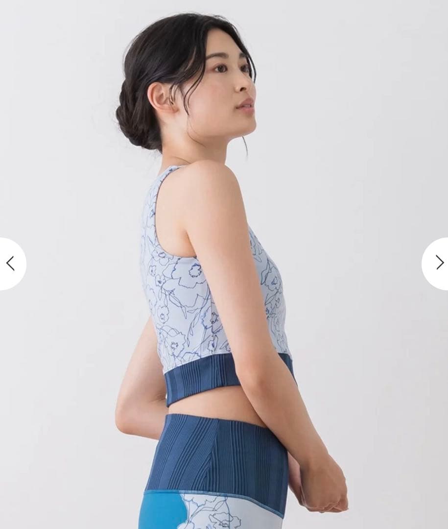 【新品】ドローイングフラワーショートタンクトップ Mサイズ ダークグリーン