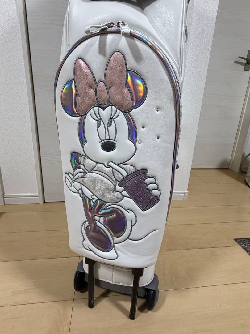 【美品・ほぼ未使用】ディズニー ミニーマウス キャディバッグ キャリータイプ