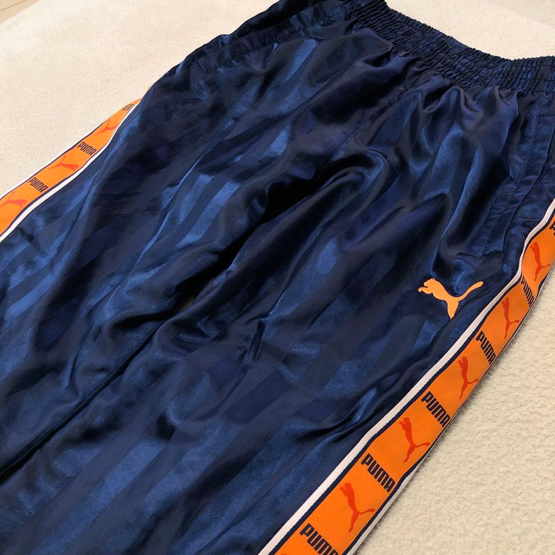 良品　y2k PUMA プーマ　プージャ　光沢ナイロンセットアップ　ネイビー　M