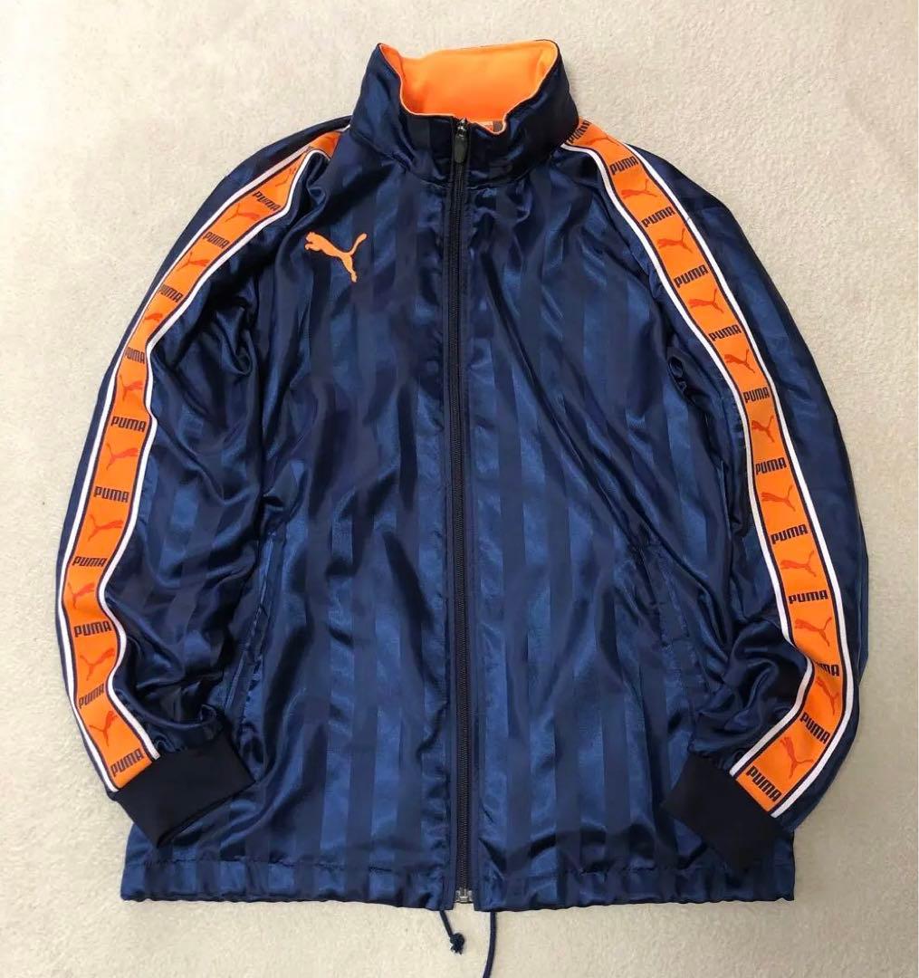 良品　y2k PUMA プーマ　プージャ　光沢ナイロンセットアップ　ネイビー　M