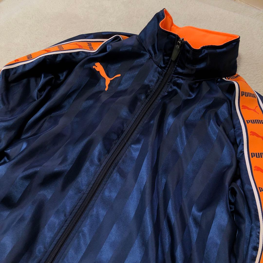 良品　y2k PUMA プーマ　プージャ　光沢ナイロンセットアップ　ネイビー　M