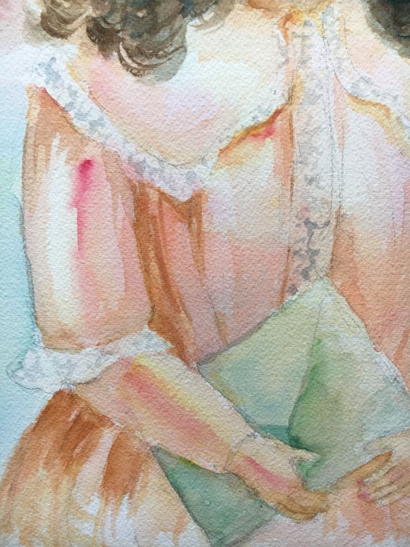 透明水彩画原画アンティークドール①