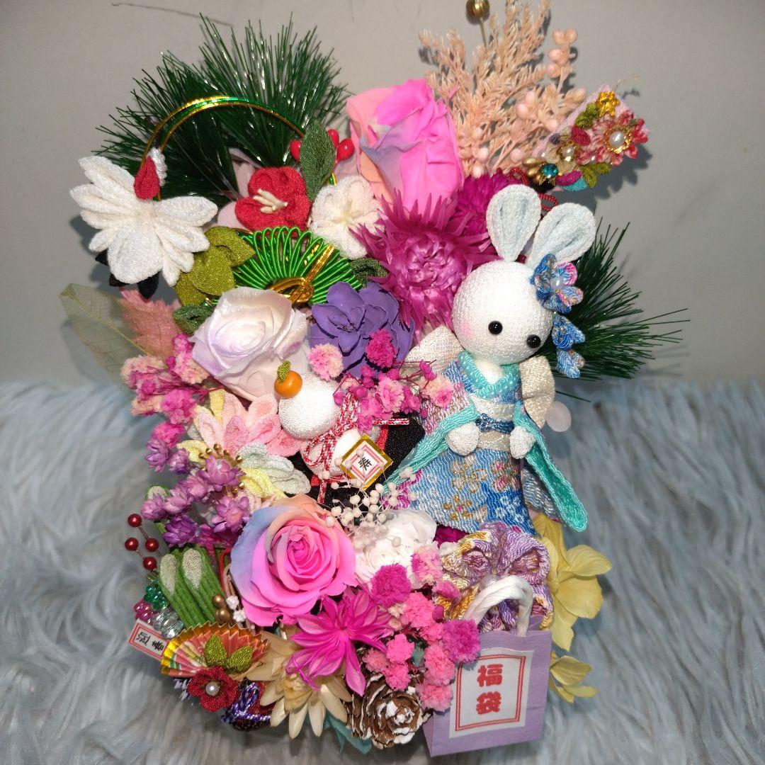 ご予約済✦2点セット✦謹賀新年＆くまちゃんのクリスマス…ブリザーブドアレンジ