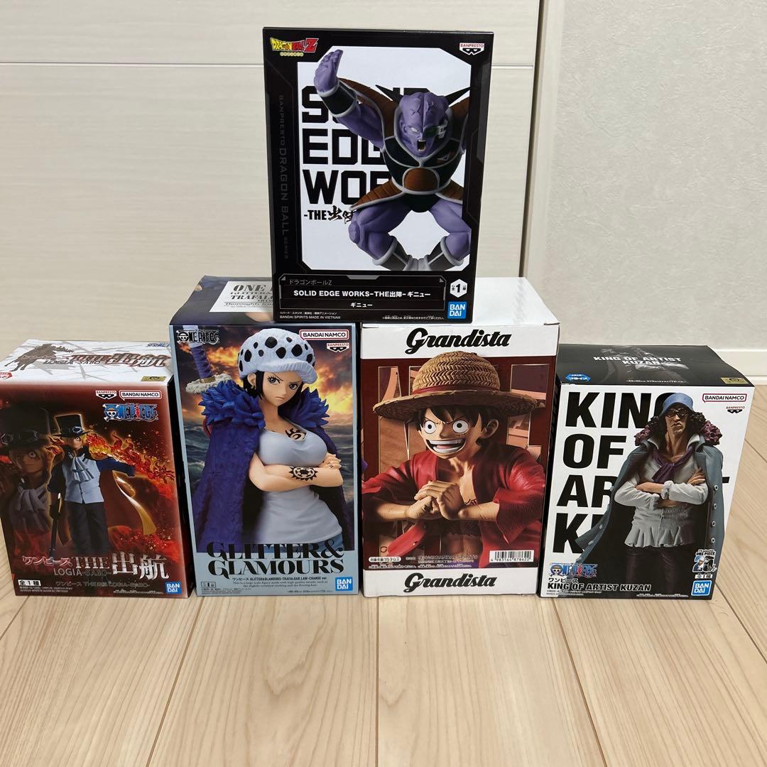 プライズフィギュアセット　ルフィ、サボ、クザン、ロー、ギニュー