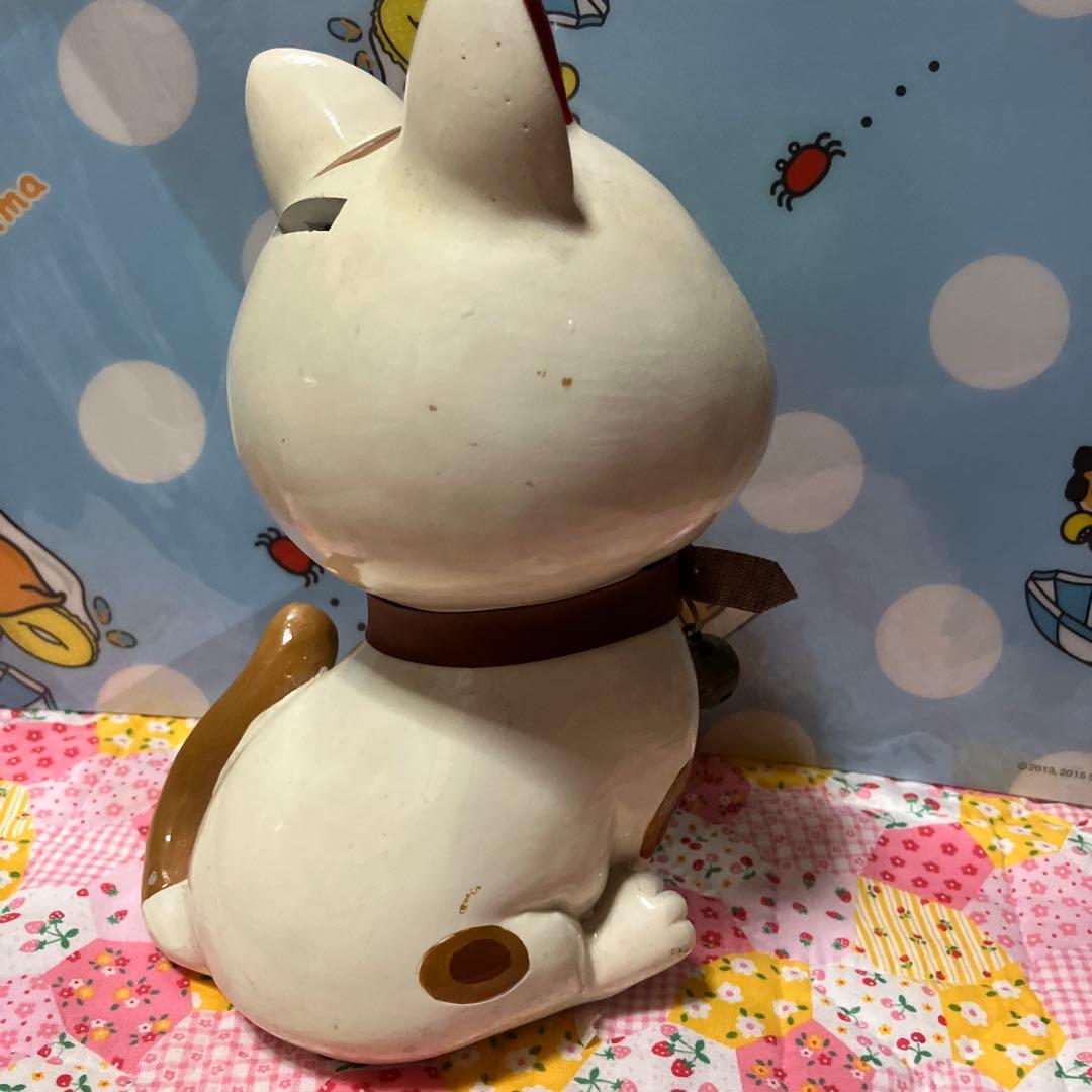 レトロ　陶器製 猫の置物　貯金箱　レア