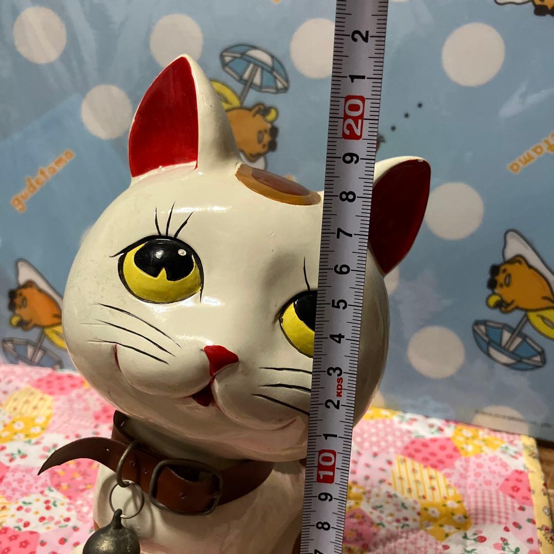 レトロ　陶器製 猫の置物　貯金箱　レア