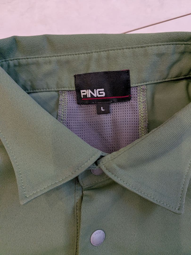 PING ゴルフシャツ L オリーブグリーン