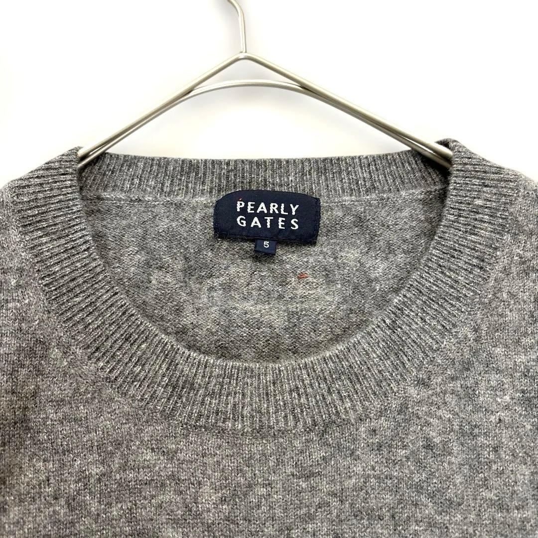 パーリーゲイツ　カシミヤ100% ニットセーター　グレー　メンズ　サイズ5