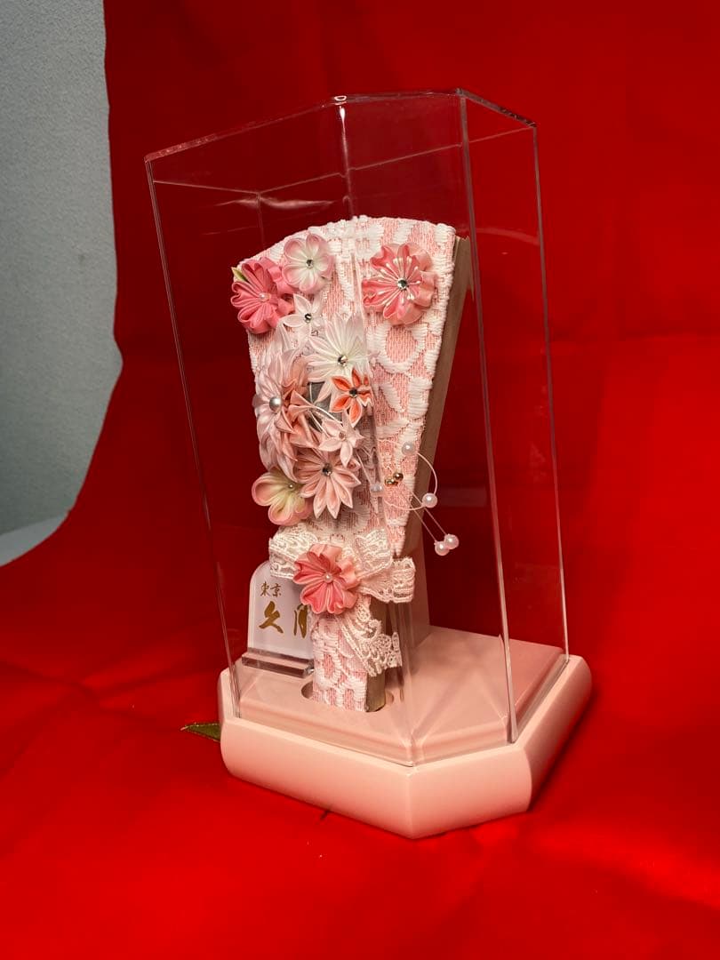 東京久月　つまみ細工羽子板・アクリルケース・間口約１５×奥行約１３×高さ約１８㎝