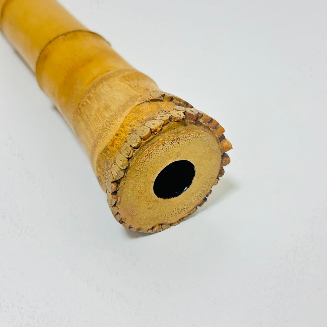 【美品】高級 尺八 銀越作 雅 1尺8寸 54.5cm 根付き 水牛角歌口？
