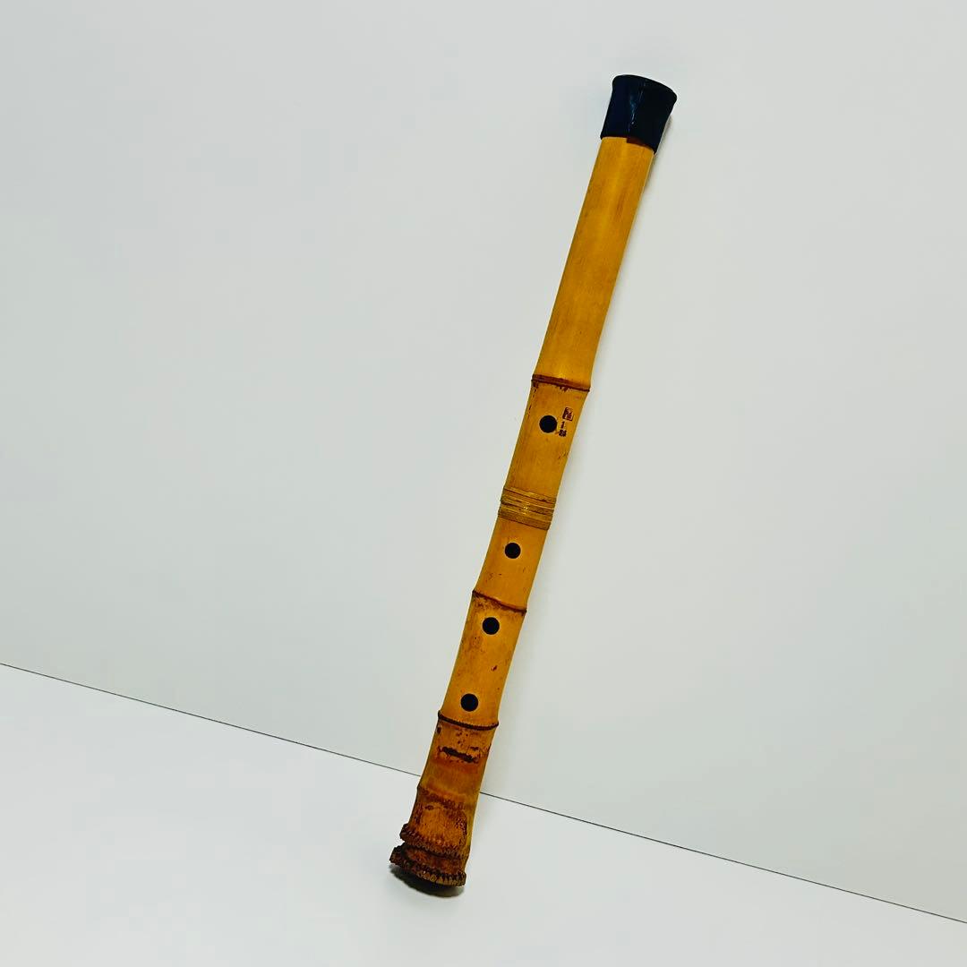 【美品】高級 尺八 銀越作 雅 1尺8寸 54.5cm 根付き 水牛角歌口？