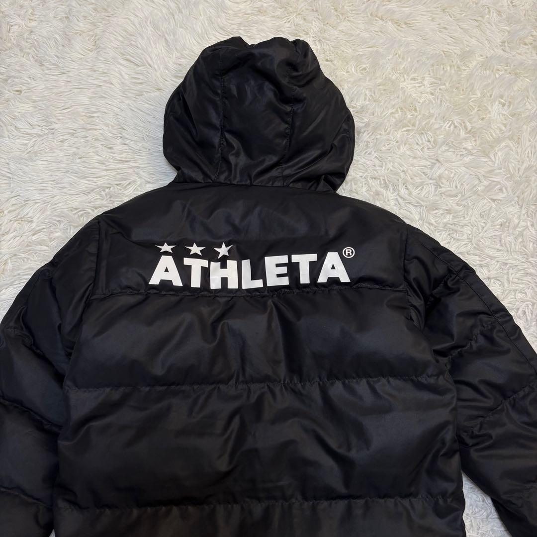 【美品】アスレタ ベンチコート サイズ140 ブラック スポーツ観戦 キッズ