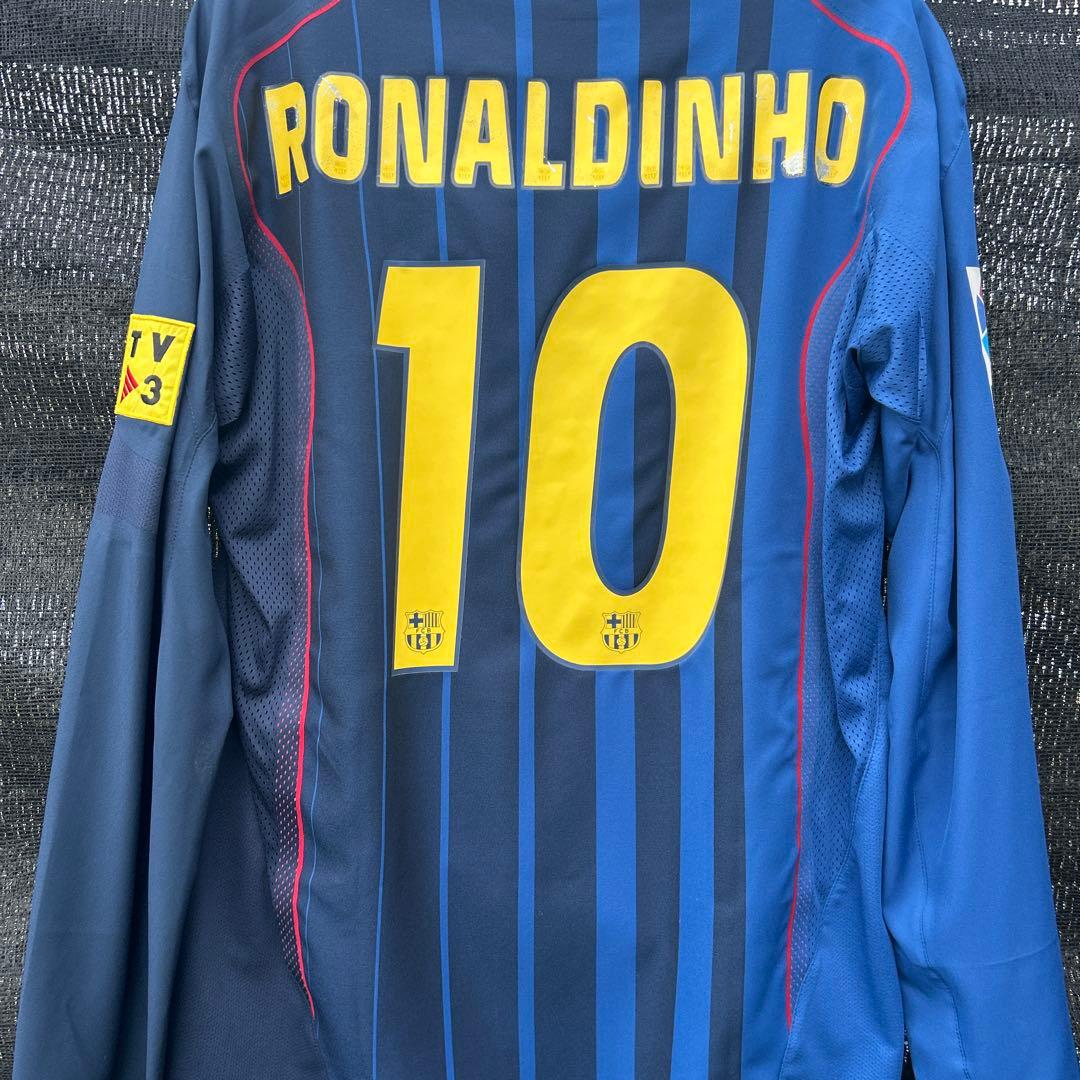 FC Barcelona Nike 長袖ユニフォーム選手支給用ロナウジーニョＬ