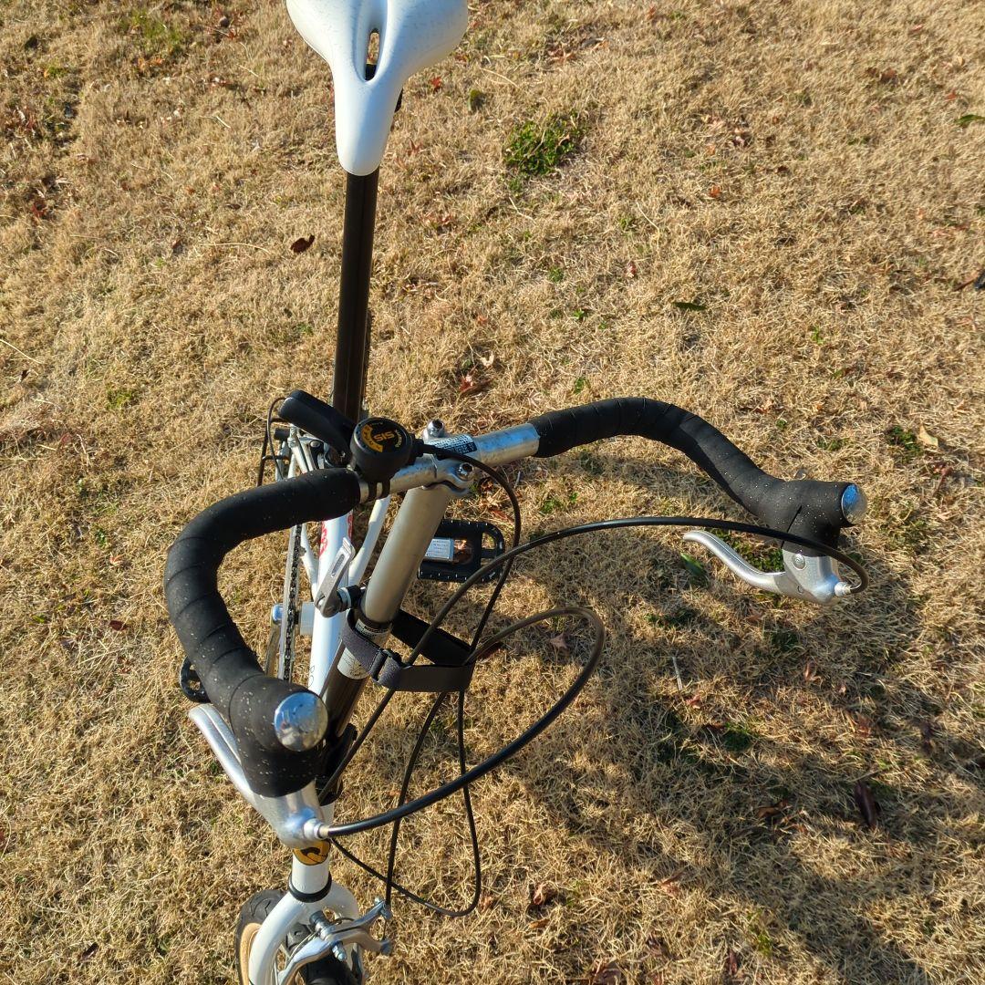 チャリQ折りたたみ自転車 5段変速 ホワイト