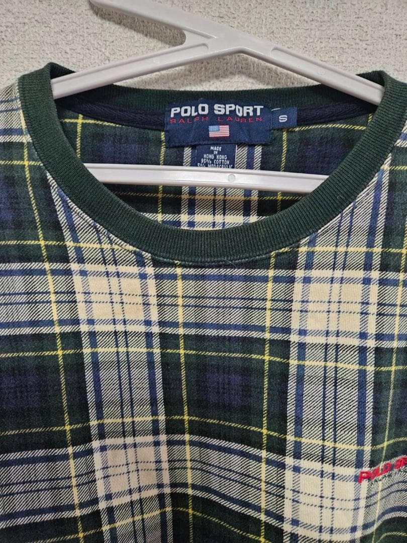 送料無料/超美品Polo Sport 大きいサイズ/チェック柄スウェットSサイズ