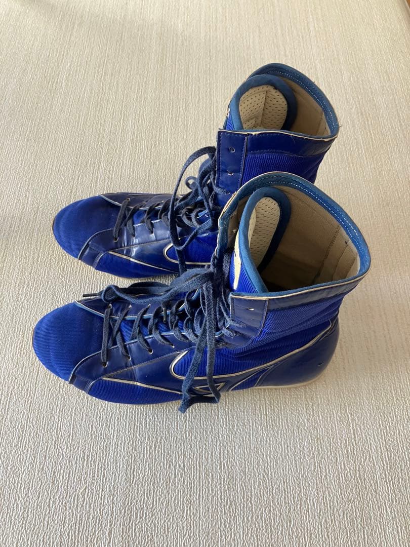 mizuno ボクシングシューズ ブルー ハイカット25.5㎝