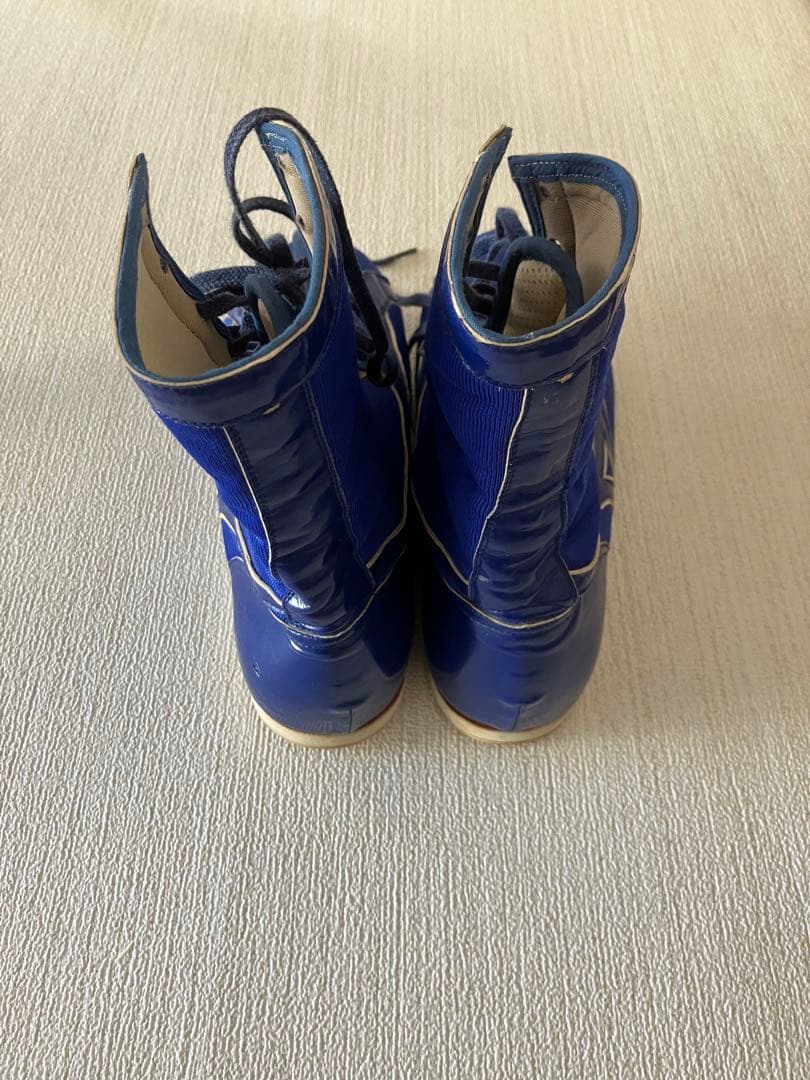 mizuno ボクシングシューズ ブルー ハイカット25.5㎝
