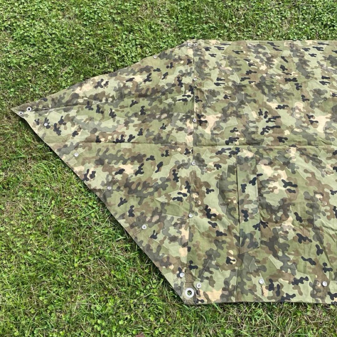 【超レア】ドイツ　軍幕　収納袋付　アメーバカモ　パップテント　ハーフ　１枚