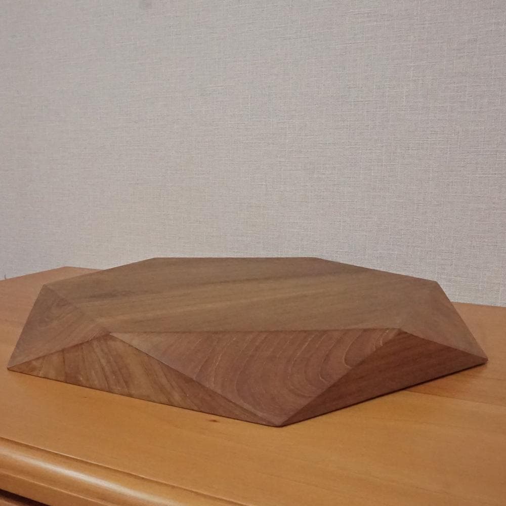 チーク置物台　カッティング（大） ディスプレイ　アンティーク　飾り台