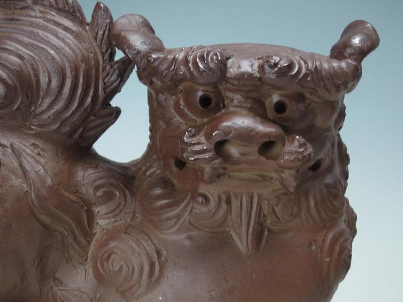 金城敏徳 作　南蛮焼〆ハイシーサー（大）1対
