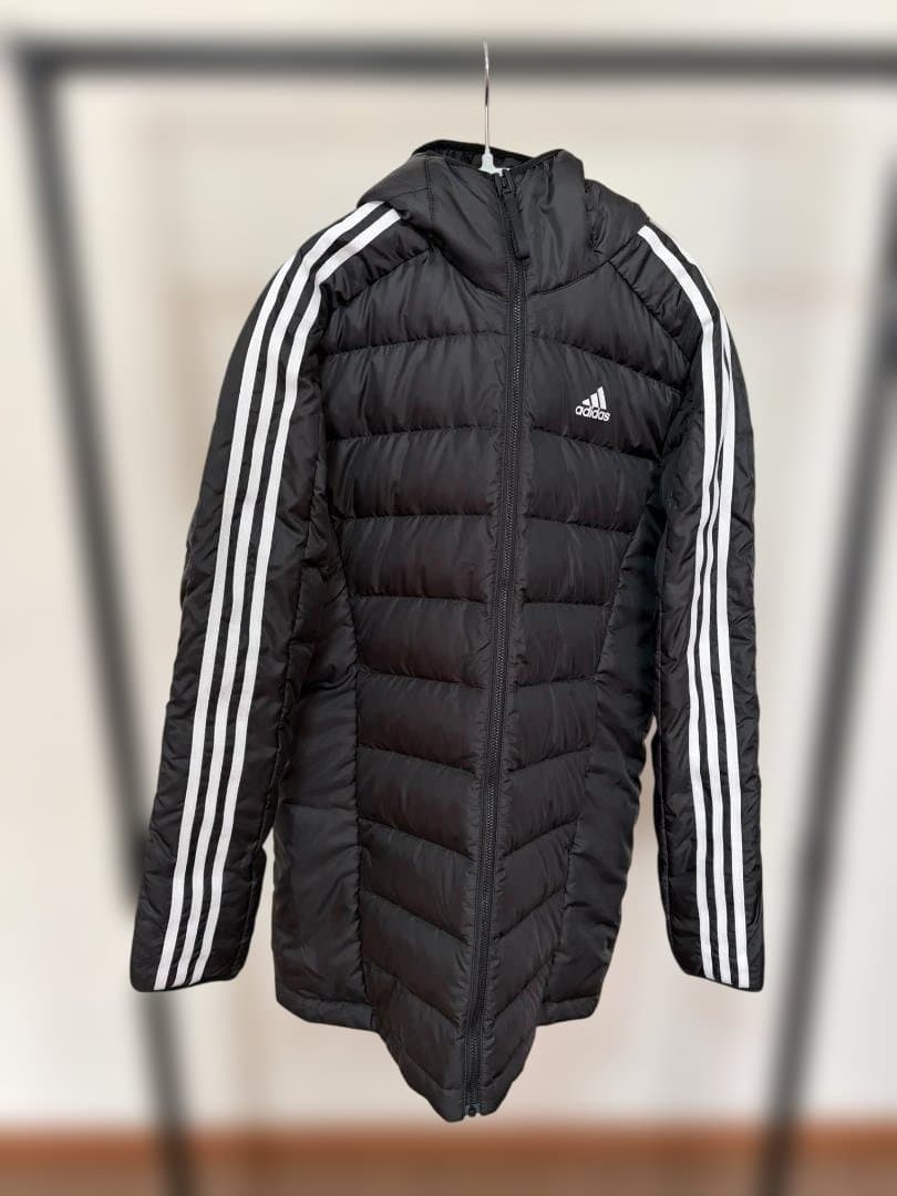 adidas ベンチコート ライトダウン フード付きジャケット アディダス M