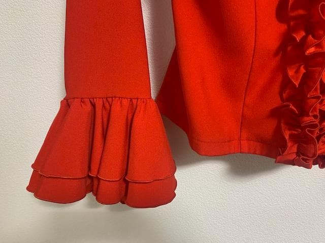 フラメンコ用 ソニアジョーンズ 赤フリルトップス