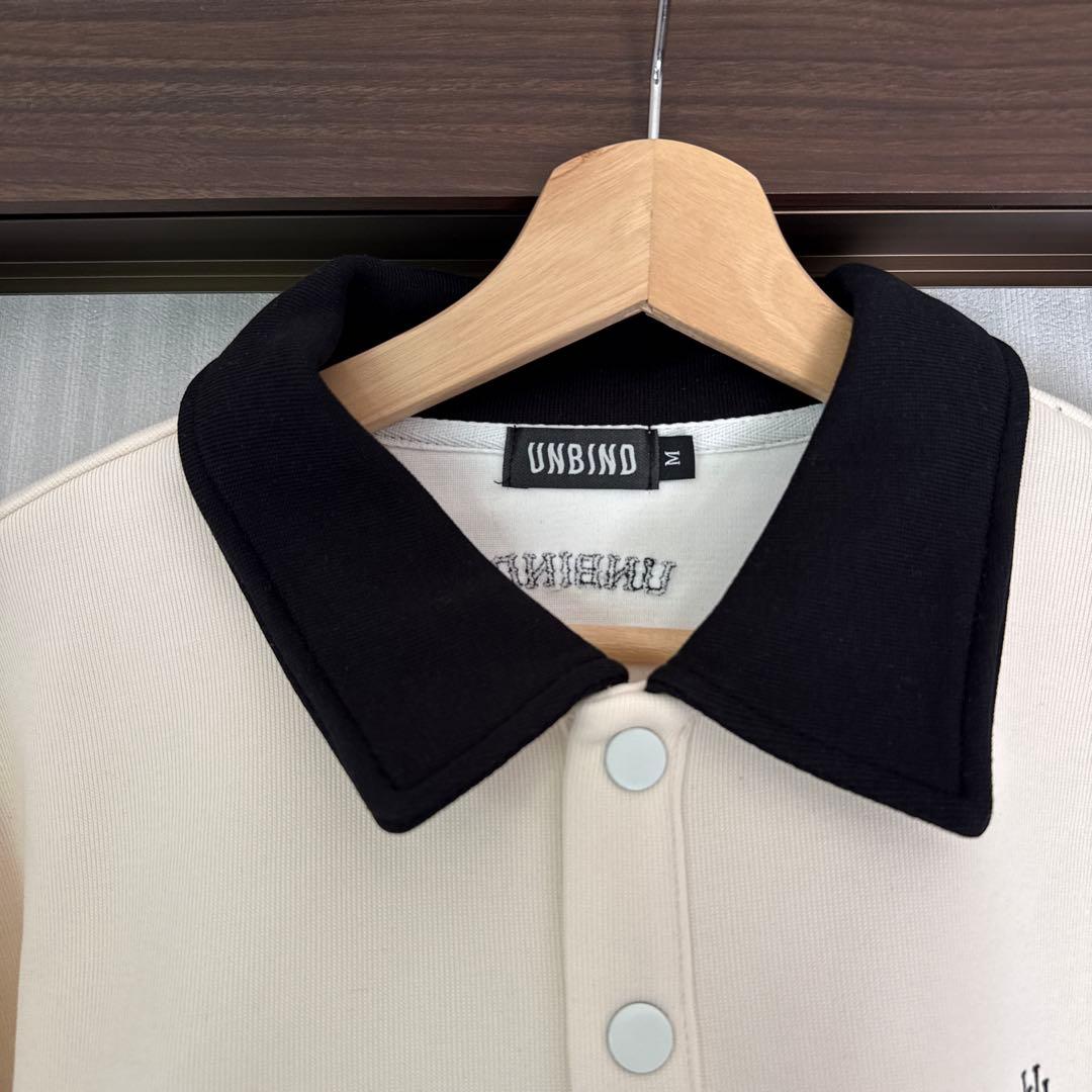 UNBIND SWEAT POLO サイズM WHITE x BLACK