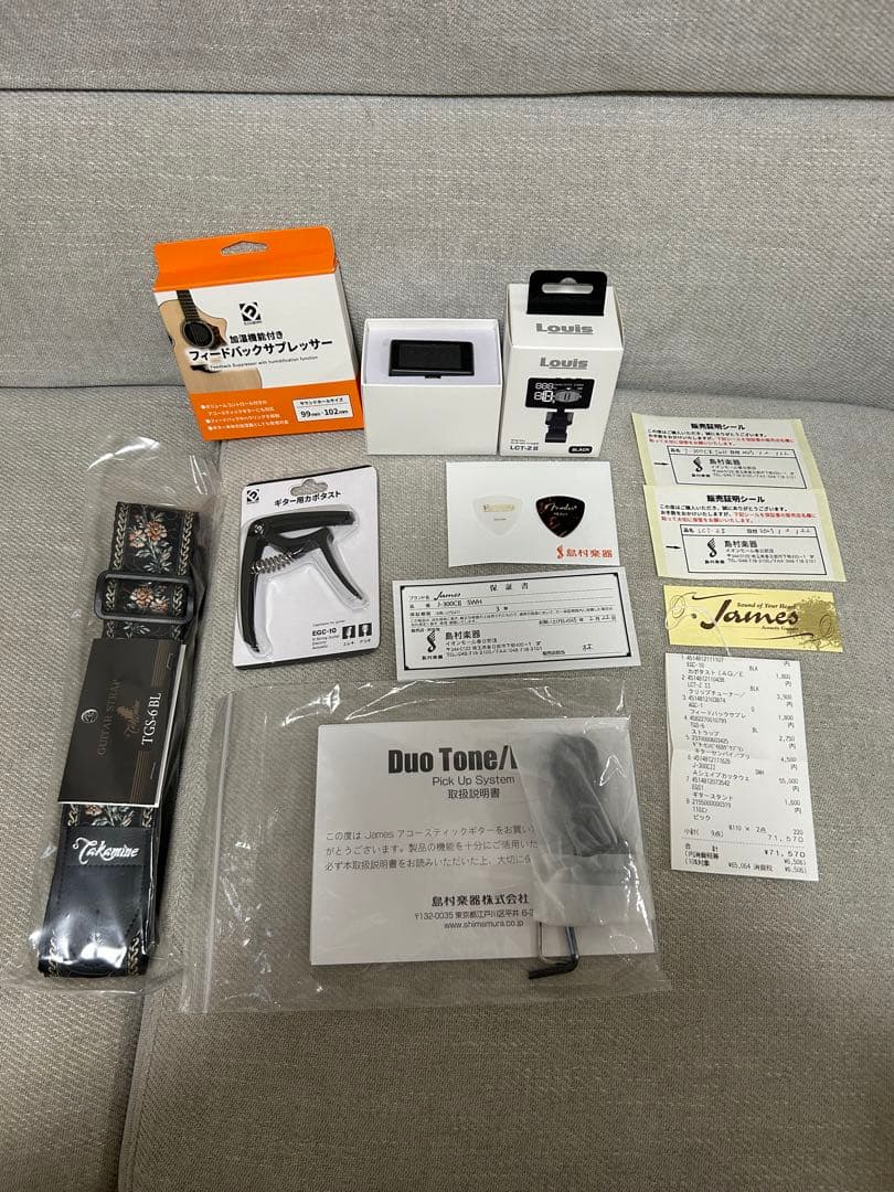 James アコースティックギター 購入後1ヶ月使用　保証付
