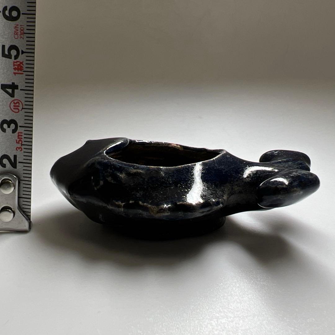 中国清時代　魚文水孟　幅約8㎝　東Y8-0402☆2Fトヒチ
