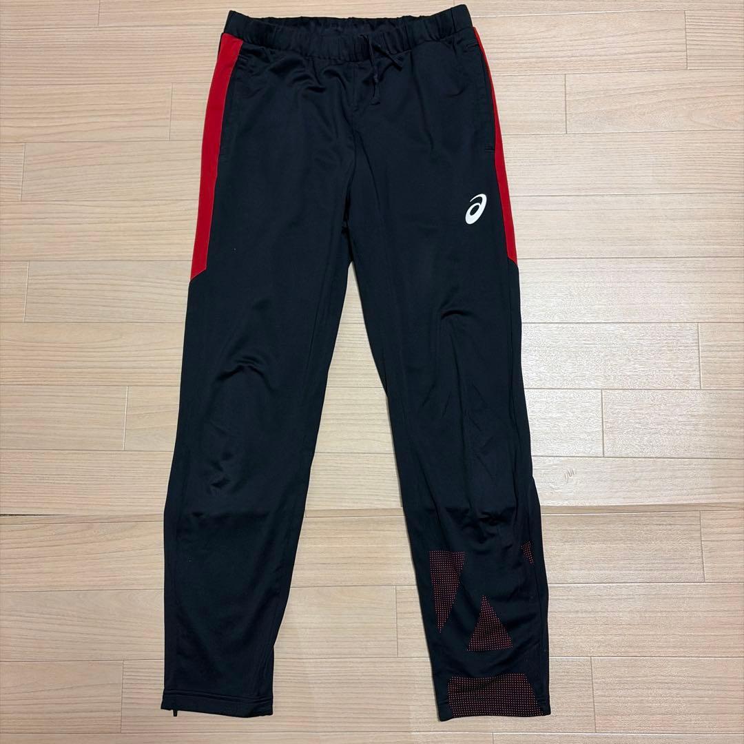 アシックス ジャージ ジャケット パンツ 上下 セットアップ L ブラック