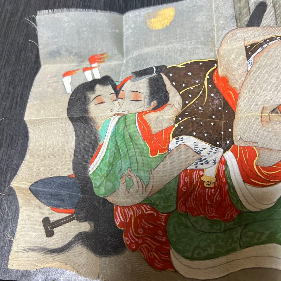 骨董 春画 浮世絵 絹本 版画 美品