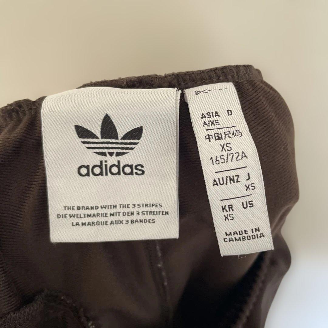 アディダス　ブラウン×ホワイト　トラックパンツ　XS