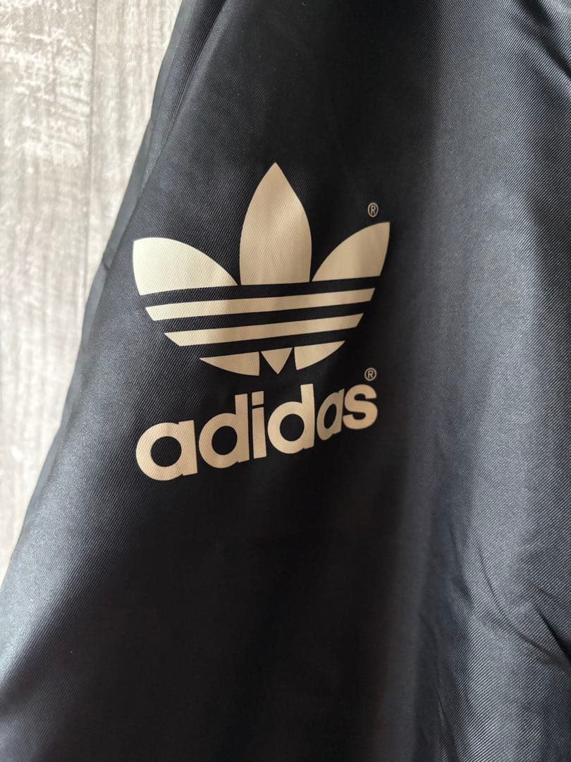 アディダス　adidas ベンチコート　ロングコート　ヴィンテージ　ブラック