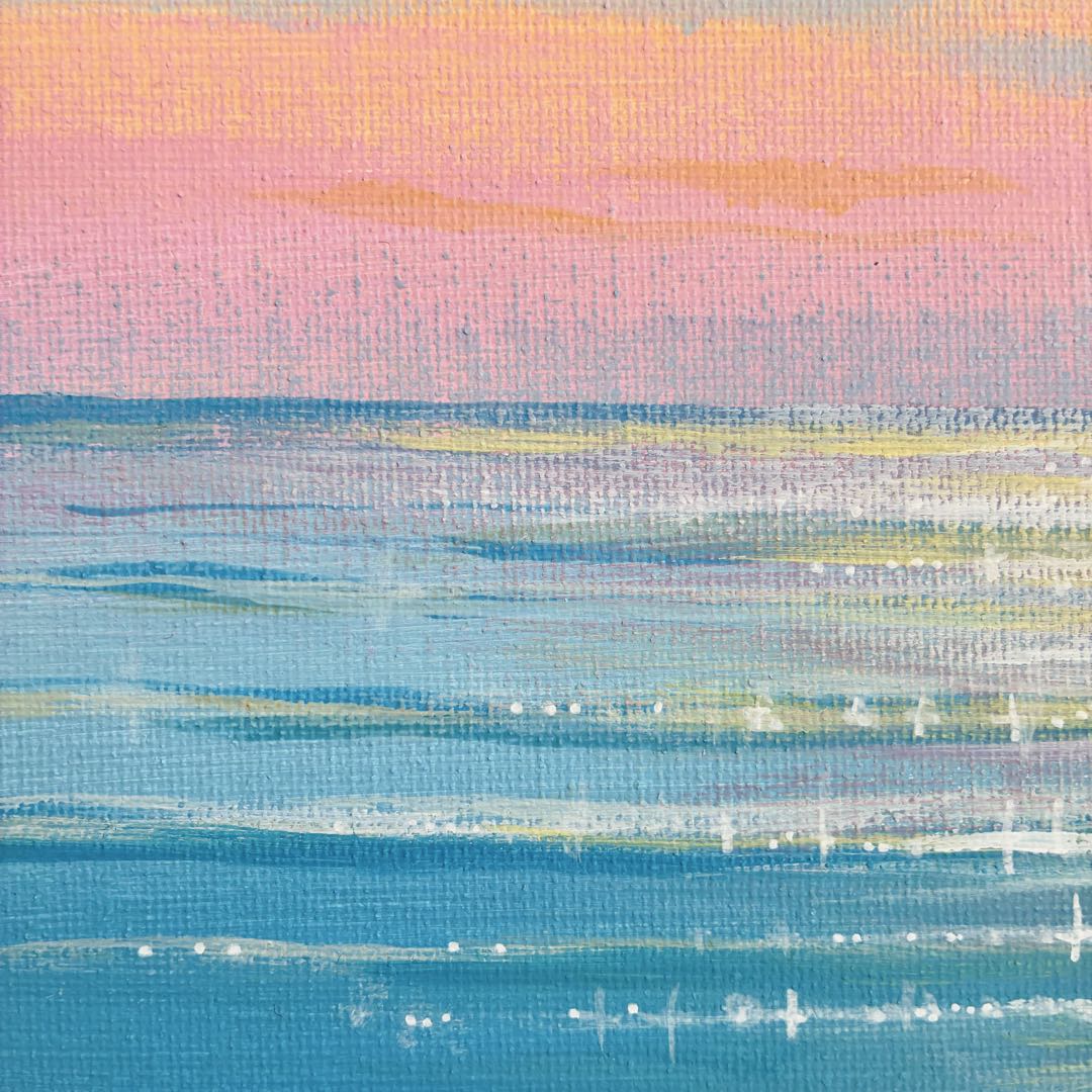 はじまりの朝＊4号キャンバス　絵画　風景画　人気　海　夏　人気　ハワイ　沖縄