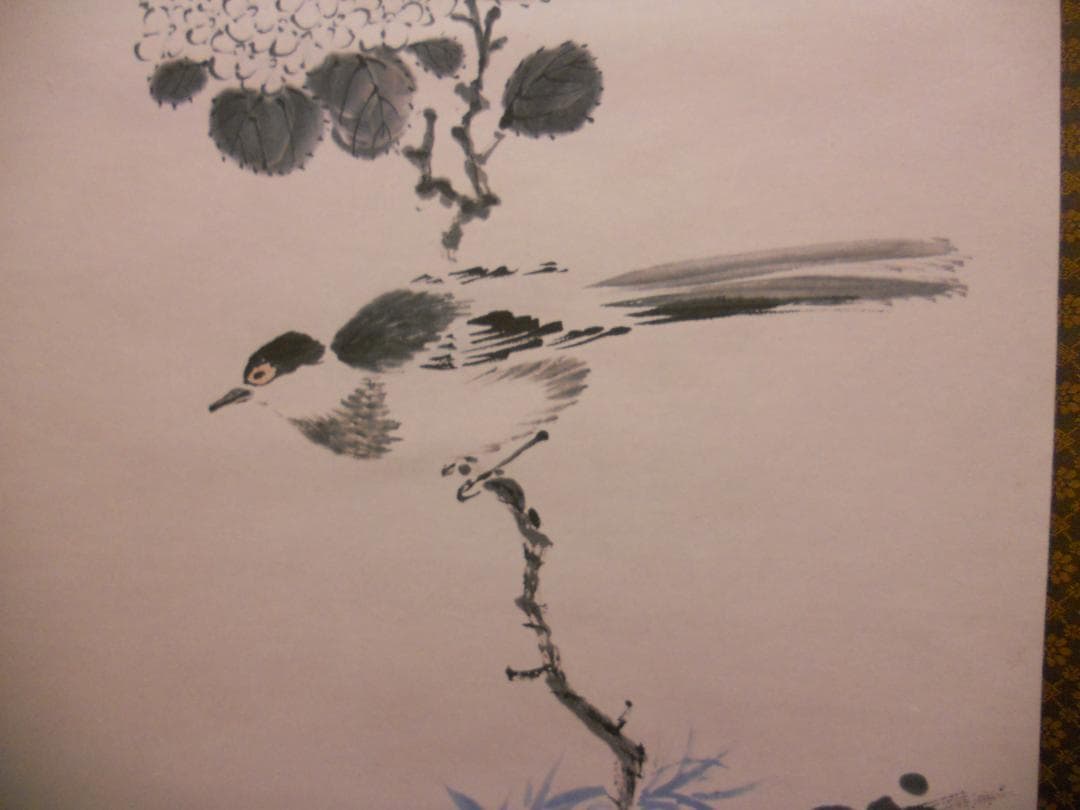 掛け軸 田能村竹田 花鳥 絹本 名品 複製 希少 軸装 茶道具 掛軸 美品 です