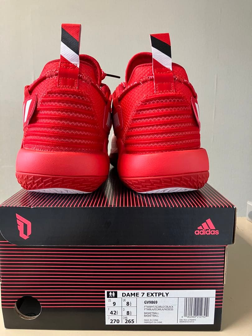 Adidas dame7バスケットボールシューズ 赤/白
