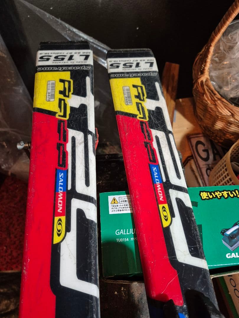 SALOMON RACE スキー板 ストックとセットストック長さ90cm